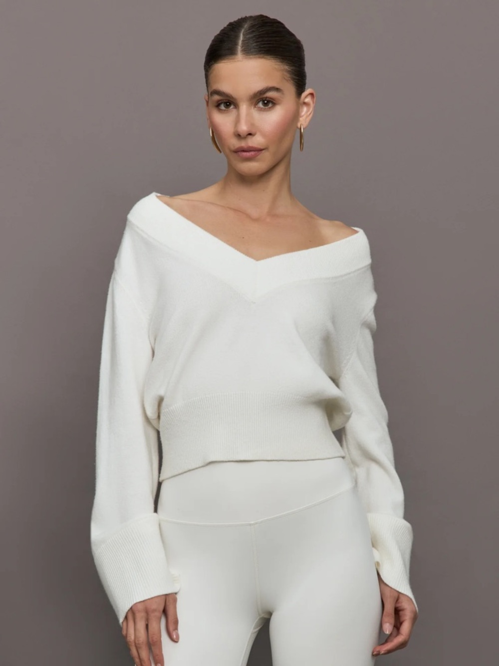 Carbon38 Bell Sleeve Off Shoulder Sweaters